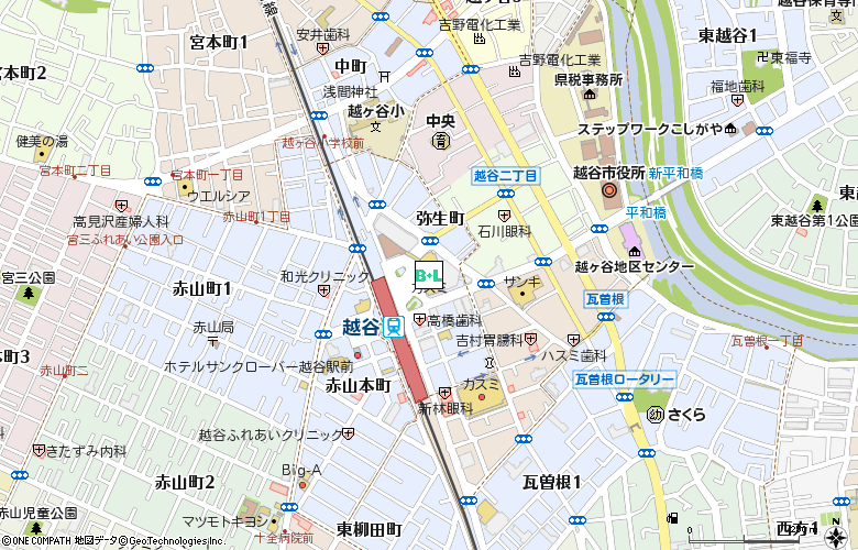 エースコンタクト　越谷ツインシティ店付近の地図